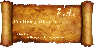 Perlberg Attila névjegykártya